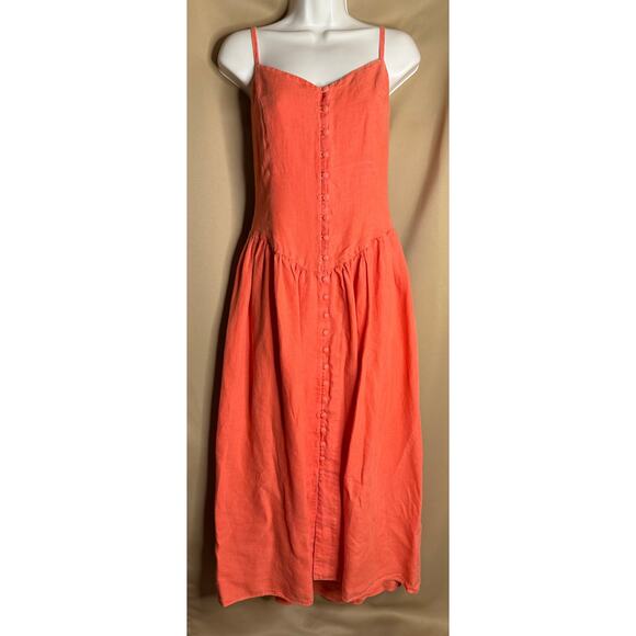 Mara Hoffman Coral Linen Mischa Maxi Dress 12 - Picture 7 of 13